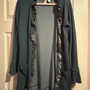 Matilda Jane Teal Ruffled Cardigan